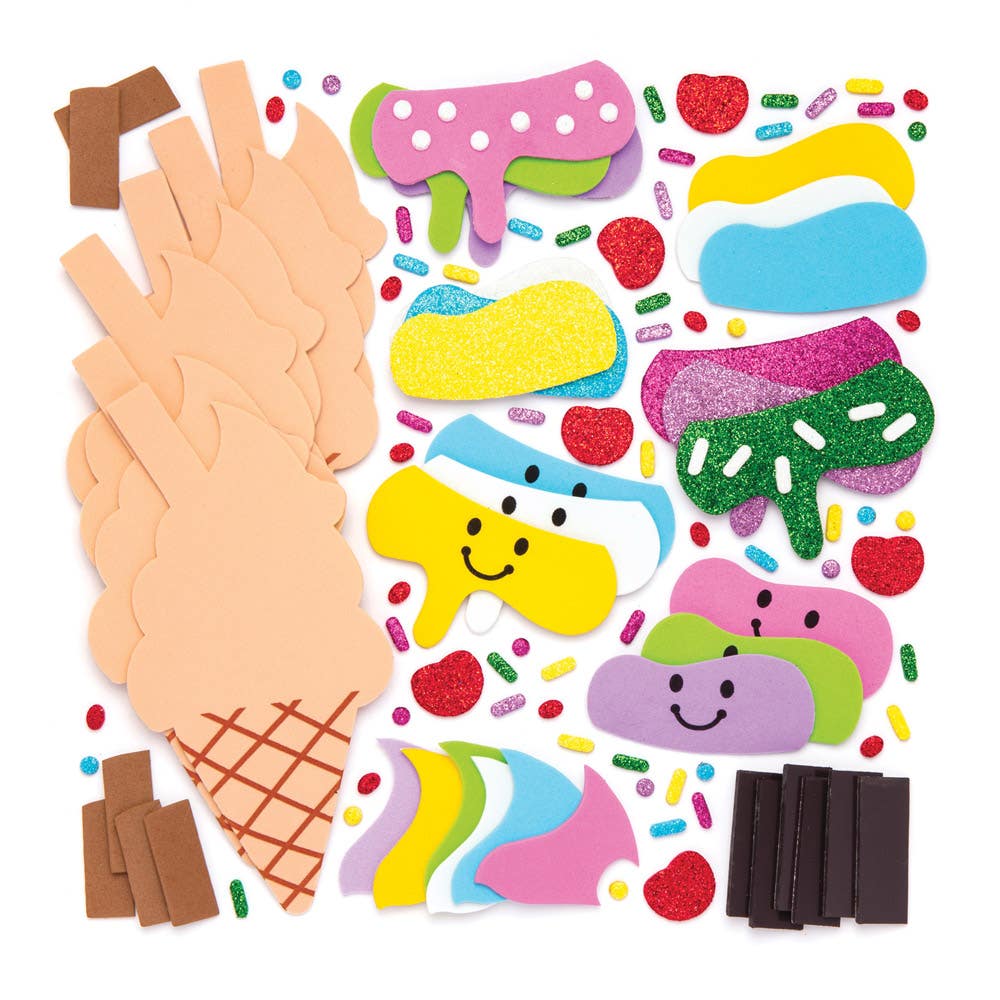 Baker Ross Mix-und-Match Magnet Bausätze – 8er Pack Unterwasser-Tiere, Schaumstoff Bastelset