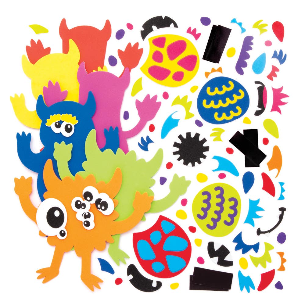 Baker Ross Mix-und-Match Magnet Bausätze – 8er Pack Unterwasser-Tiere, Schaumstoff Bastelset