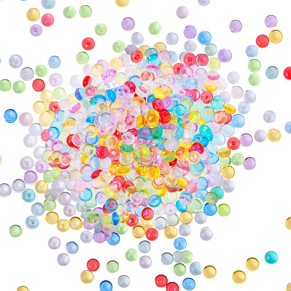 Rainbow Colours Acrylic Dew Drop Gems (Per pack) 7 assorted colour - Yellow, Purple, Blue, Ruby, Green, Clear & Aqua