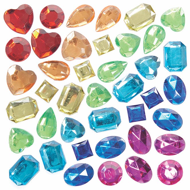 Large Rainbow Self-Adhesive Acrylic Jewels