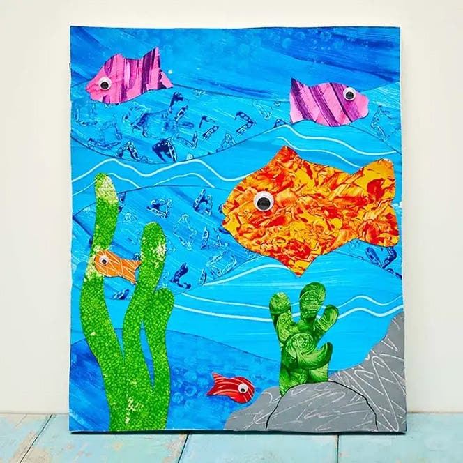 Mark Making Under The Sea Collage